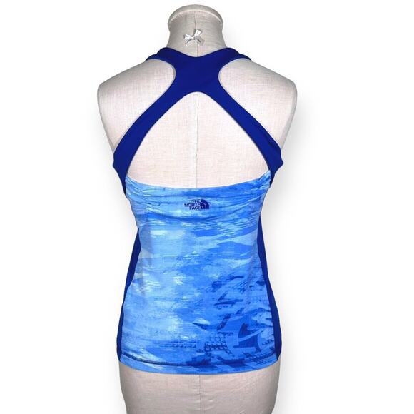 THE NORTH FACE Side Vented Racerback Tank Top Running Active Yoga Blue Medium - Picture 4 of 10